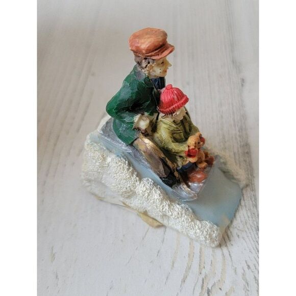 Father son sled sledding hill mini village accessory - Picture 2 of 5